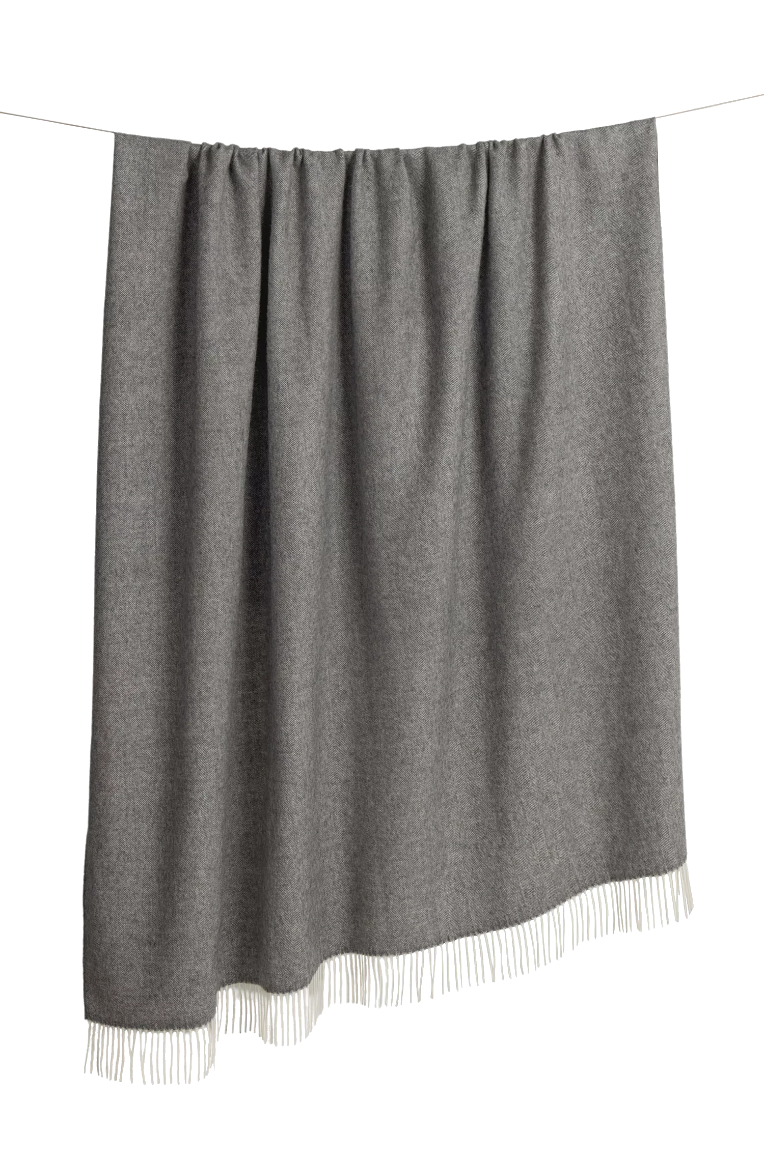 Alpaka Tages Decke FISCHGRAT (grau)