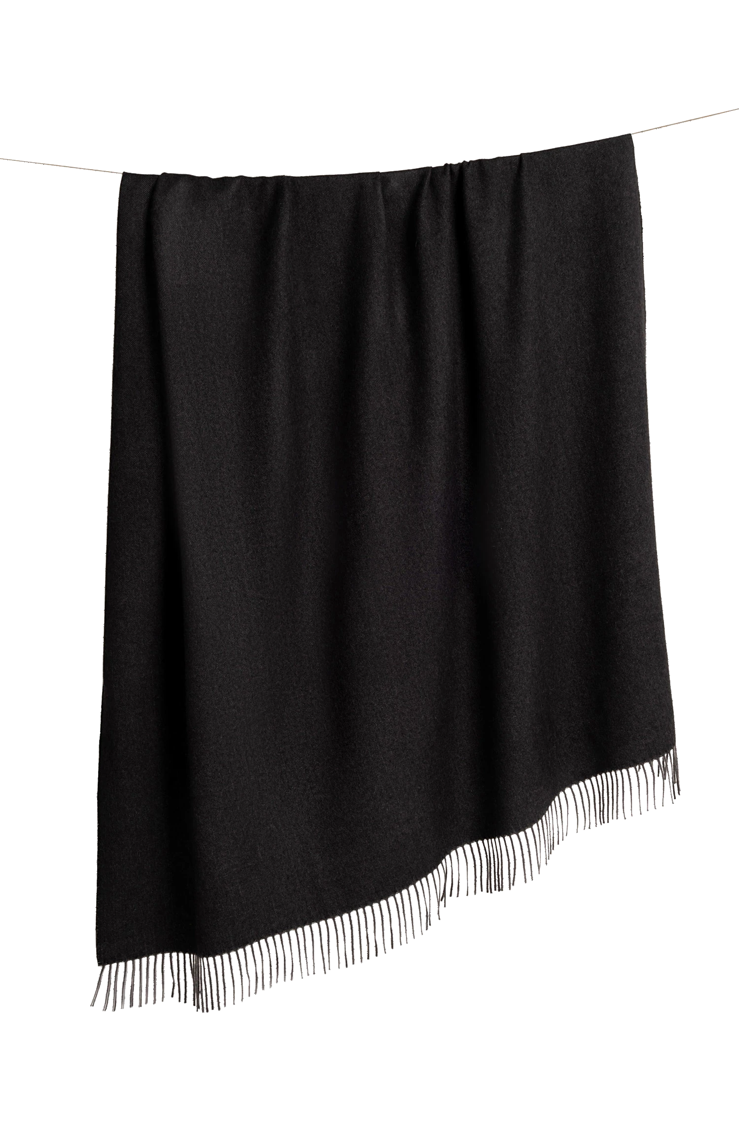 Alpaka Tagesdecke FISCHGRAT (schwarz)